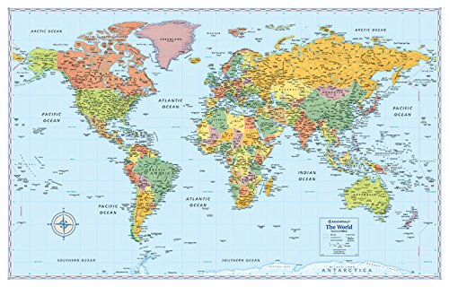 Rand McNally Signature Map of the World, 50 x 32-Inch